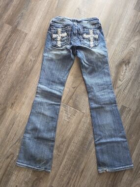 Miss Me Blue Embellished Back Pocket Bootcut Jeans